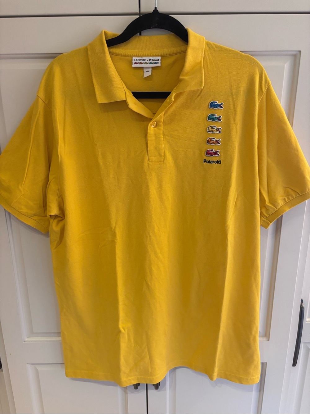 Lacoste x Polaroid polo shirt men’s xxl yellow multicolour limited edition